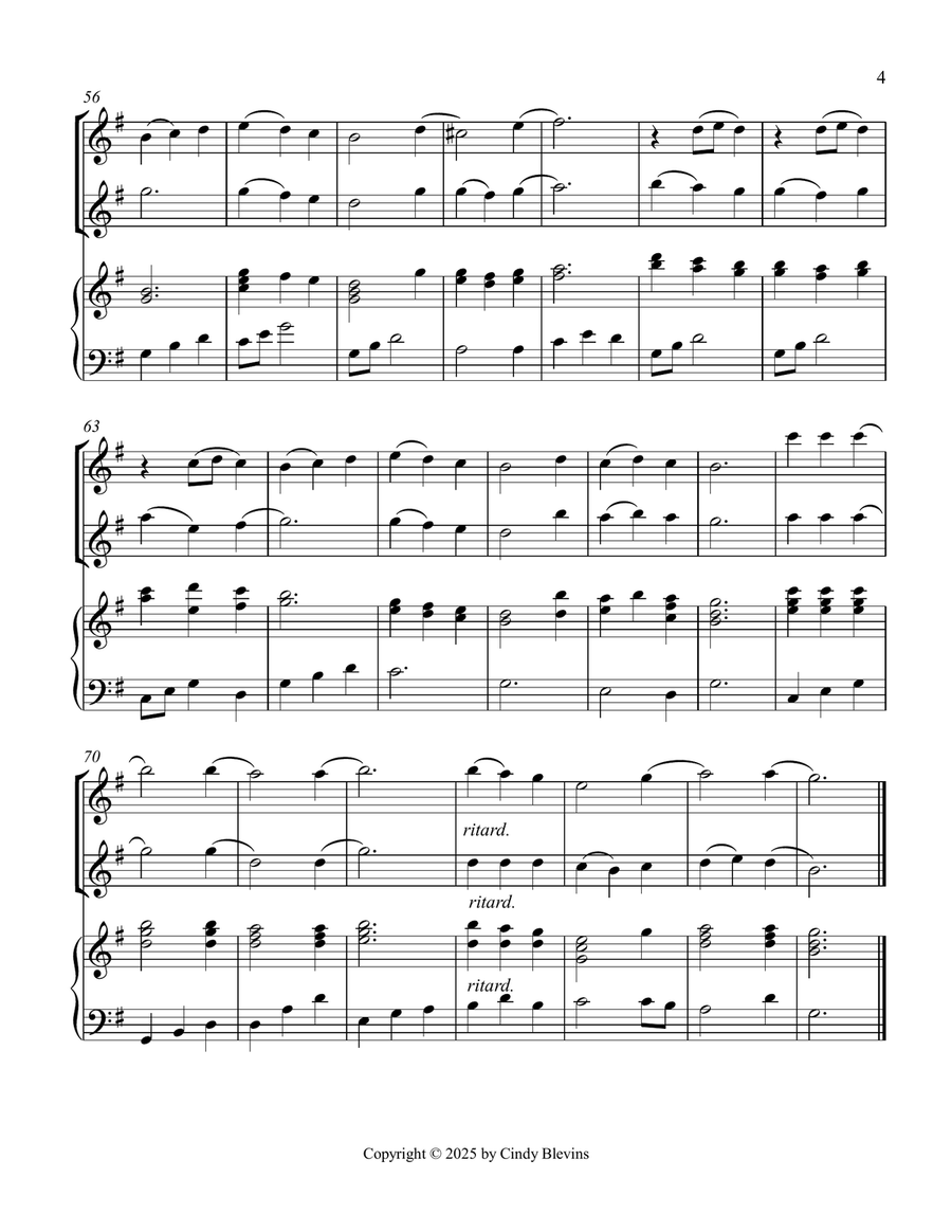 Be Thou My Vision, for Two Recorders and Piano Woodwind Duet scores gallery preview page 5