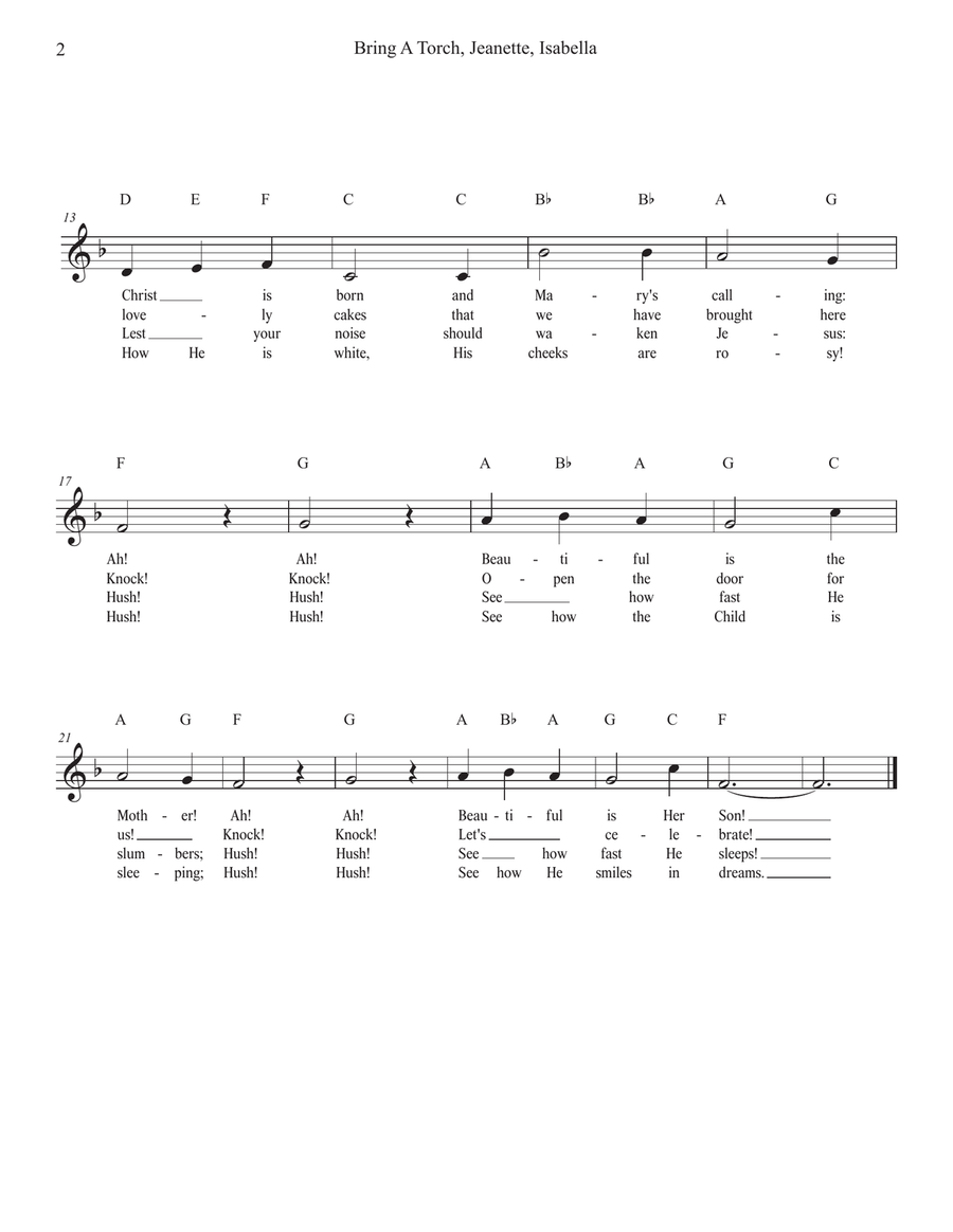 Bring A Torch, Jeanette, Isabella for Trumpet C Trumpet scores gallery preview page 2