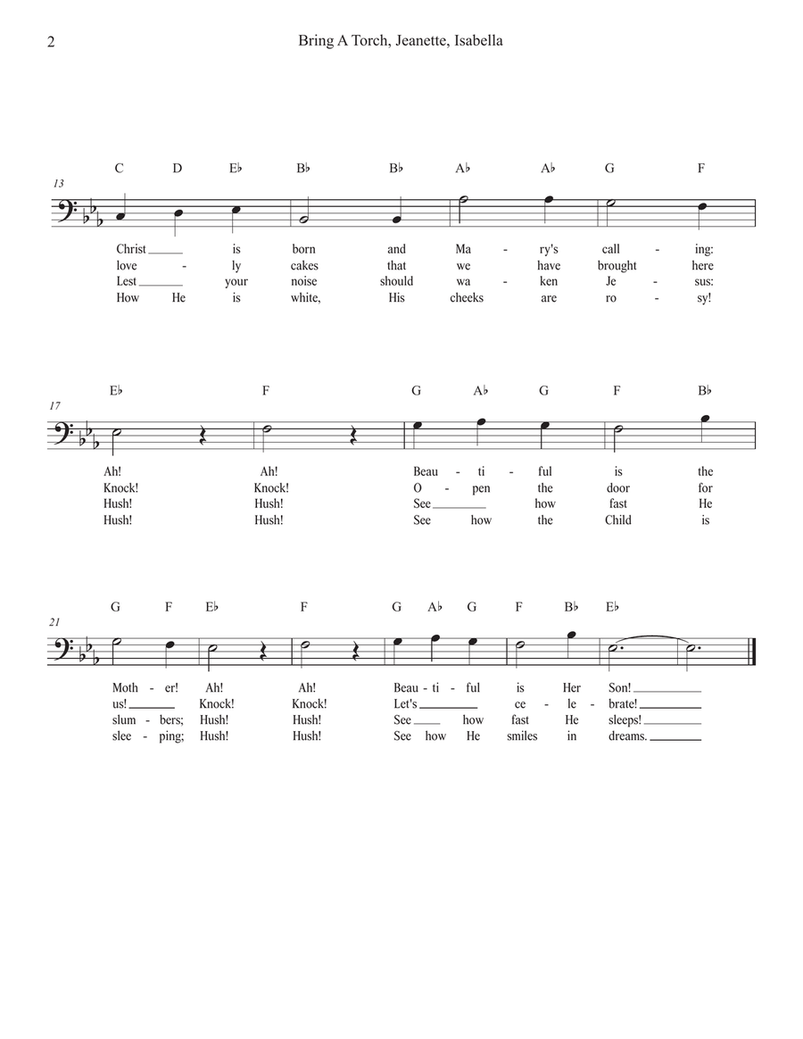 Bring A Torch, Jeanette, Isabella for Trombone Bass Trombone scores gallery preview page 2