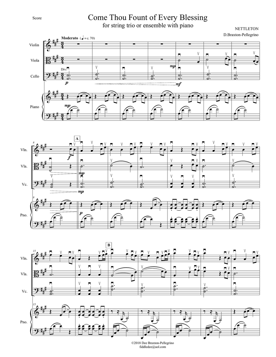 Come Thou Fount of Every Blessing String Orchestra scores gallery preview page 1