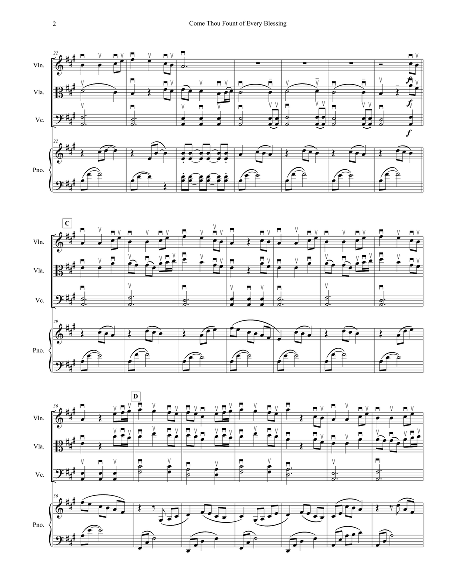 Come Thou Fount of Every Blessing String Orchestra scores gallery preview page 2