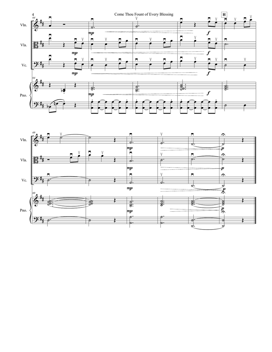 Come Thou Fount of Every Blessing String Orchestra scores gallery preview page 4