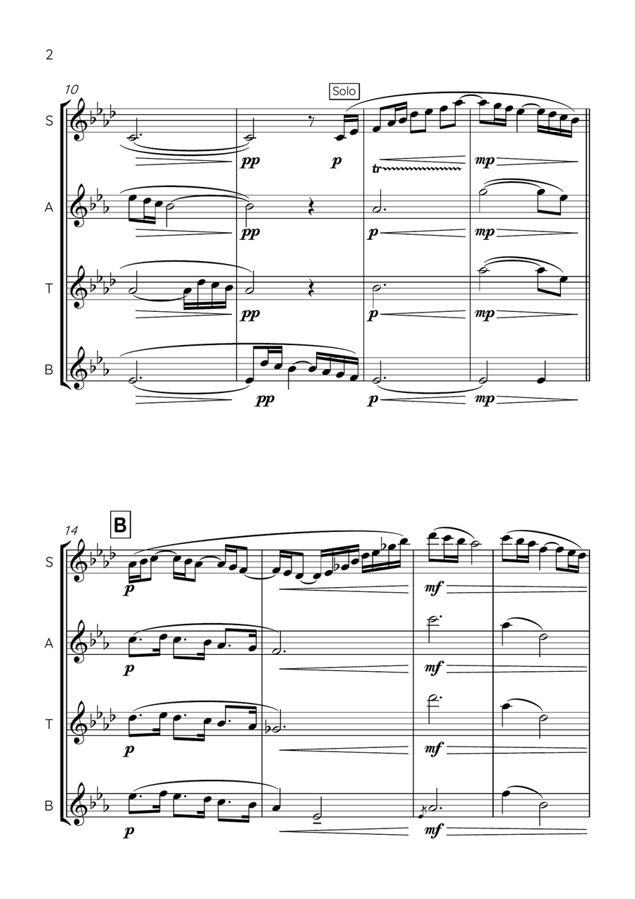 La Fille Aux Cheveux De Lin (The Girl with the Flaxen Hair) Saxophone Quartet scores gallery preview page 2