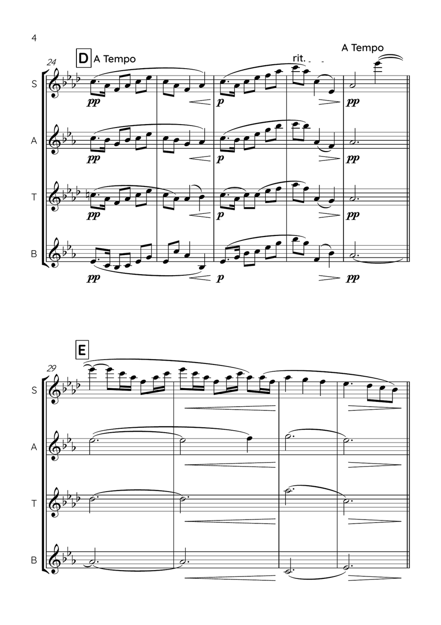 La Fille Aux Cheveux De Lin (The Girl with the Flaxen Hair) Saxophone Quartet scores gallery preview page 4