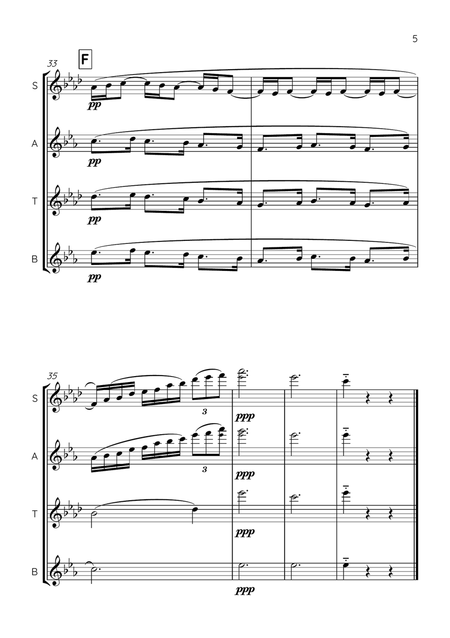 La Fille Aux Cheveux De Lin (The Girl with the Flaxen Hair) Saxophone Quartet scores gallery preview page 5