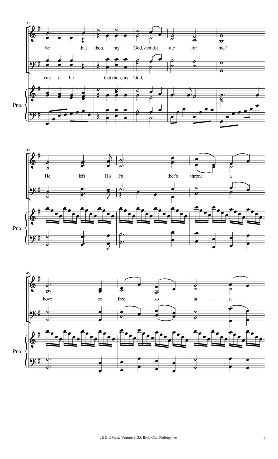 And Can It Be (SATB and Piano) 4-Part scores gallery preview page 3