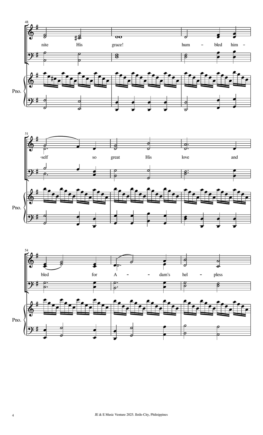 And Can It Be (SATB and Piano) 4-Part scores gallery preview page 4