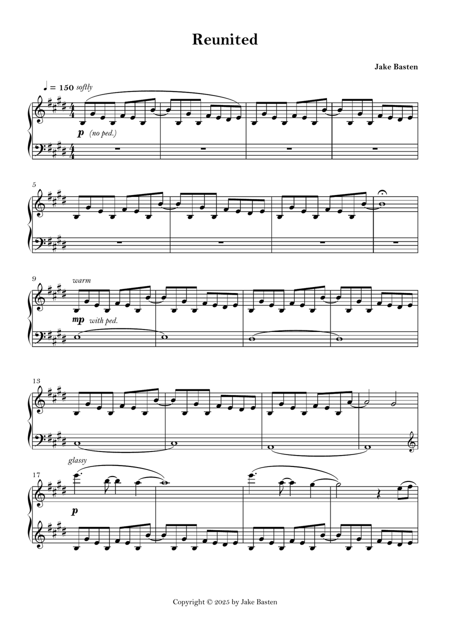 Reunited Piano Solo scores gallery preview page 1