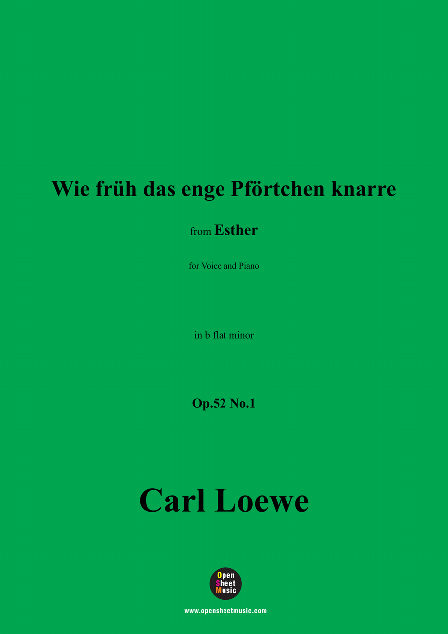 C. Loewe-Wie früh das enge Pförtchen knarre,in b flat minor Piano, Vocal scores gallery preview page 1