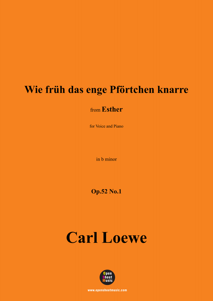 C. Loewe-Wie früh das enge Pförtchen knarre,in b minor Piano, Vocal scores gallery preview page 1