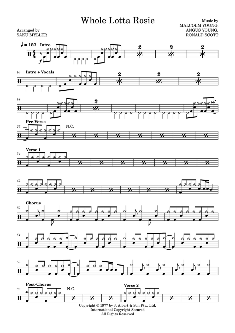 Whole Lotta Rosie Whole Lotta Rosie Drum Set scores gallery preview page 1