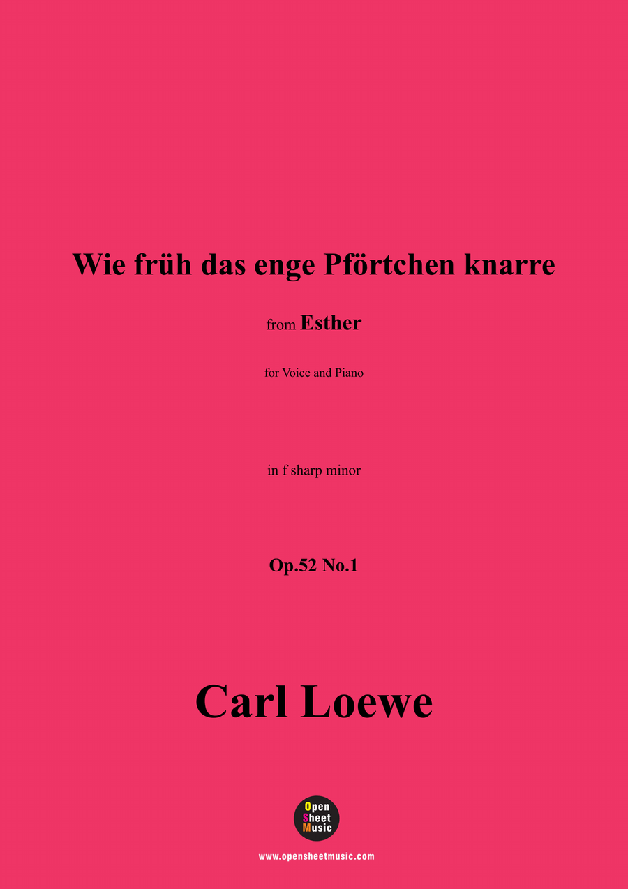 C. Loewe-Wie früh das enge Pförtchen knarre,in f sharp minor Piano, Vocal scores gallery preview page 1
