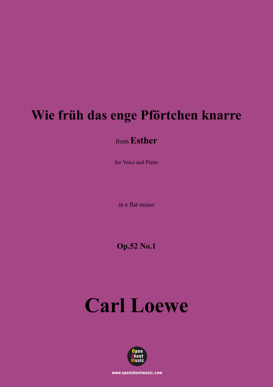 C. Loewe-Wie früh das enge Pförtchen knarre,in e flat minor Piano, Vocal scores gallery preview page 1