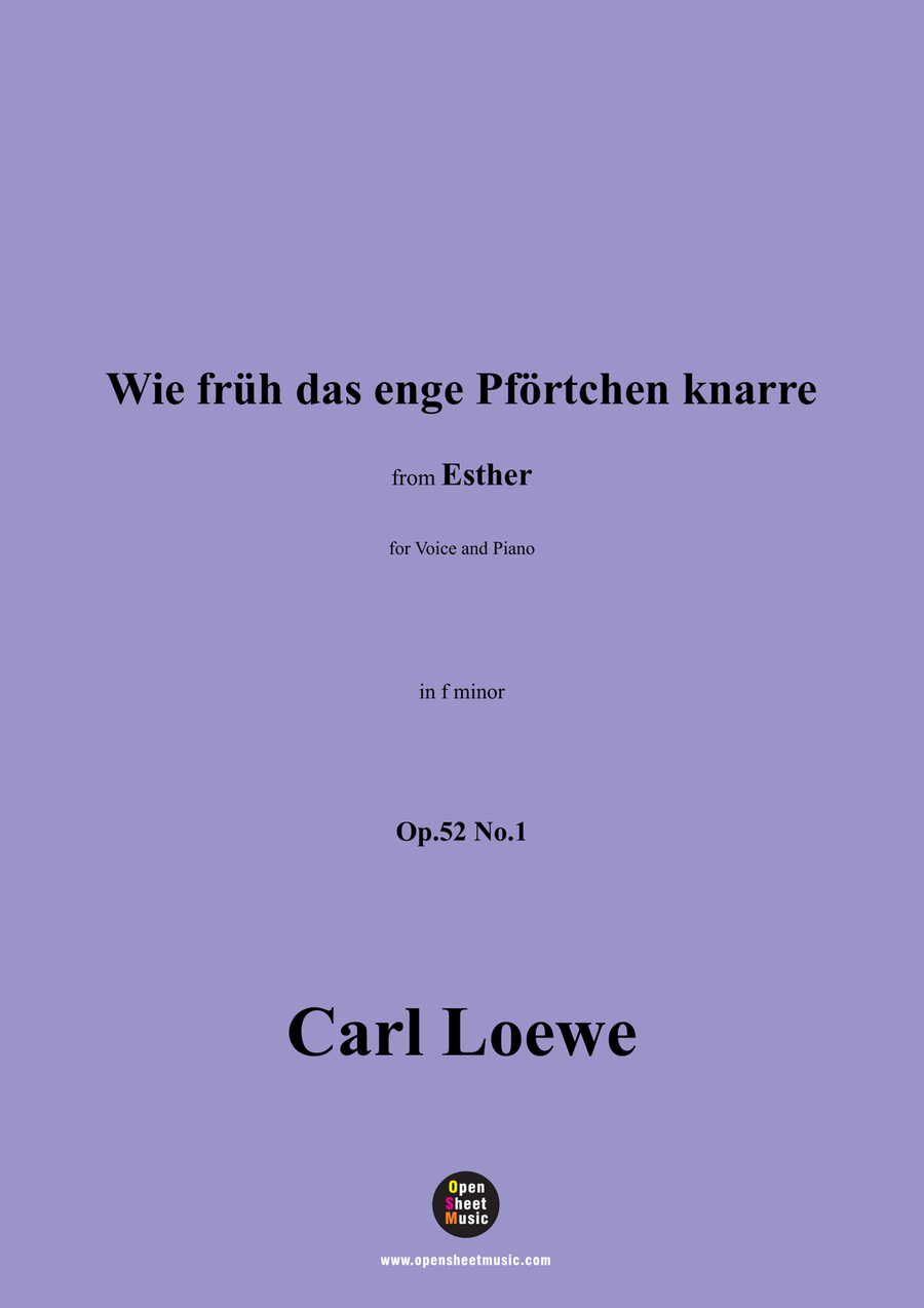 C. Loewe-Wie früh das enge Pförtchen knarre,in f minor Piano, Vocal scores gallery preview page 1