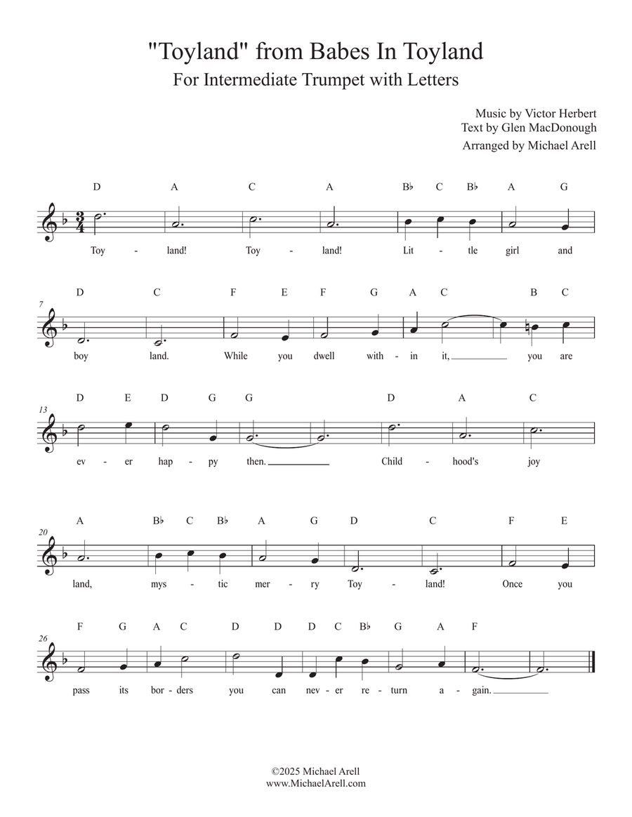 Toyland for Trumpet Toyland for Trumpet C Trumpet scores gallery preview page 1