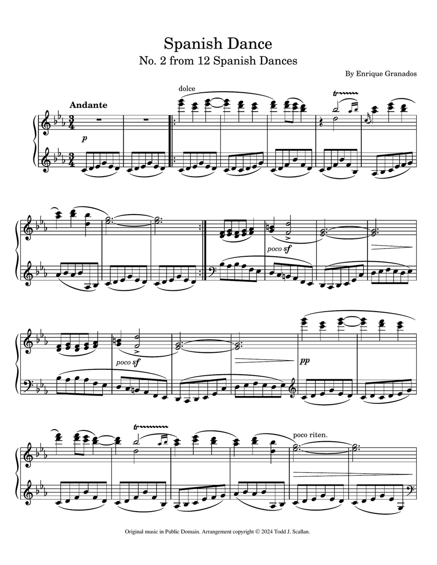 Spanish Dance No. 2 Spanish Dance No. 2 Piano Solo scores gallery preview page 1