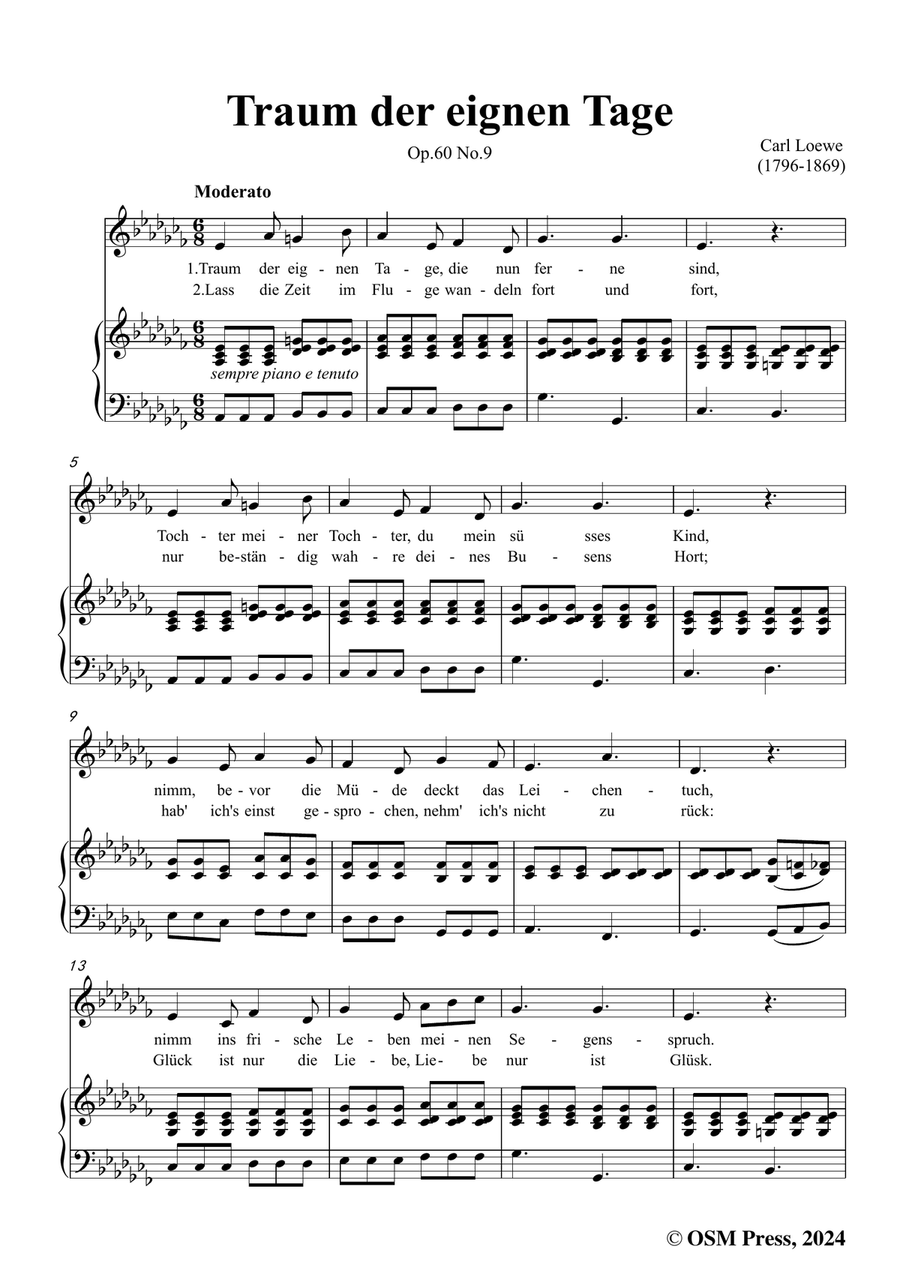 C. Loewe-Traum der eignen Tage,in a flat minor Piano, Vocal scores gallery preview page 3