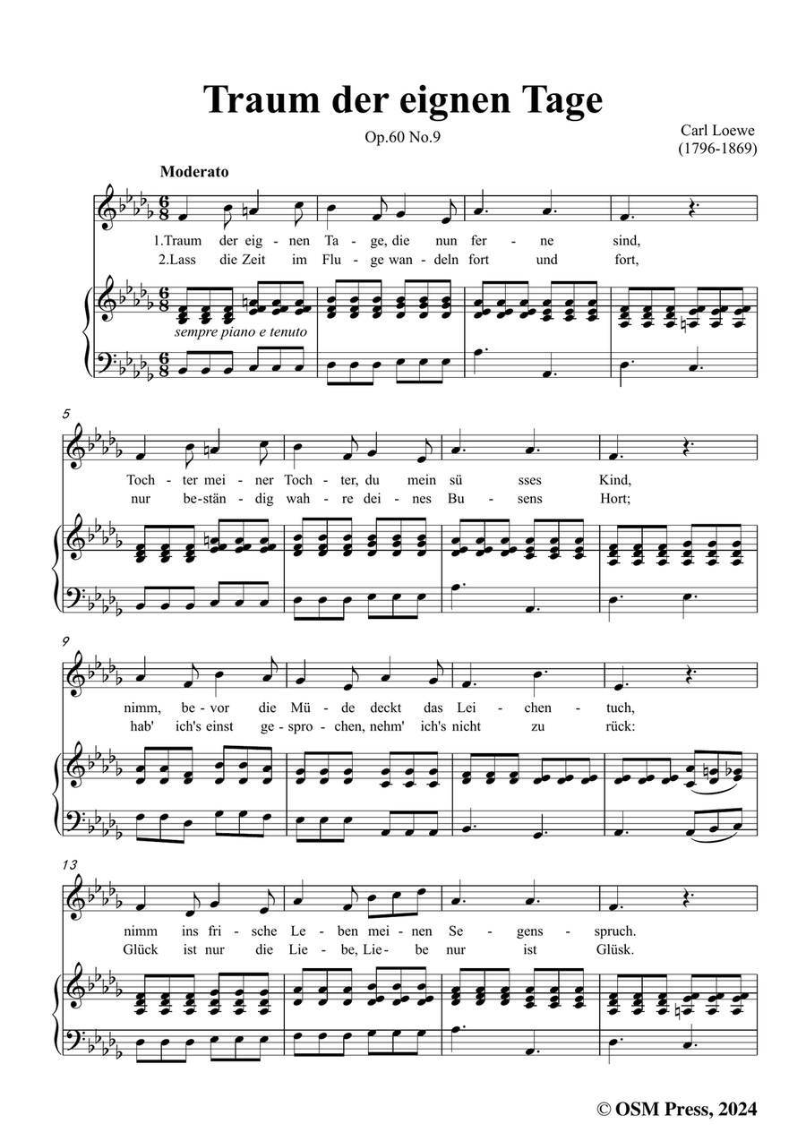 C. Loewe-Traum der eignen Tage,in b flat minor Piano, Vocal scores gallery preview page 3