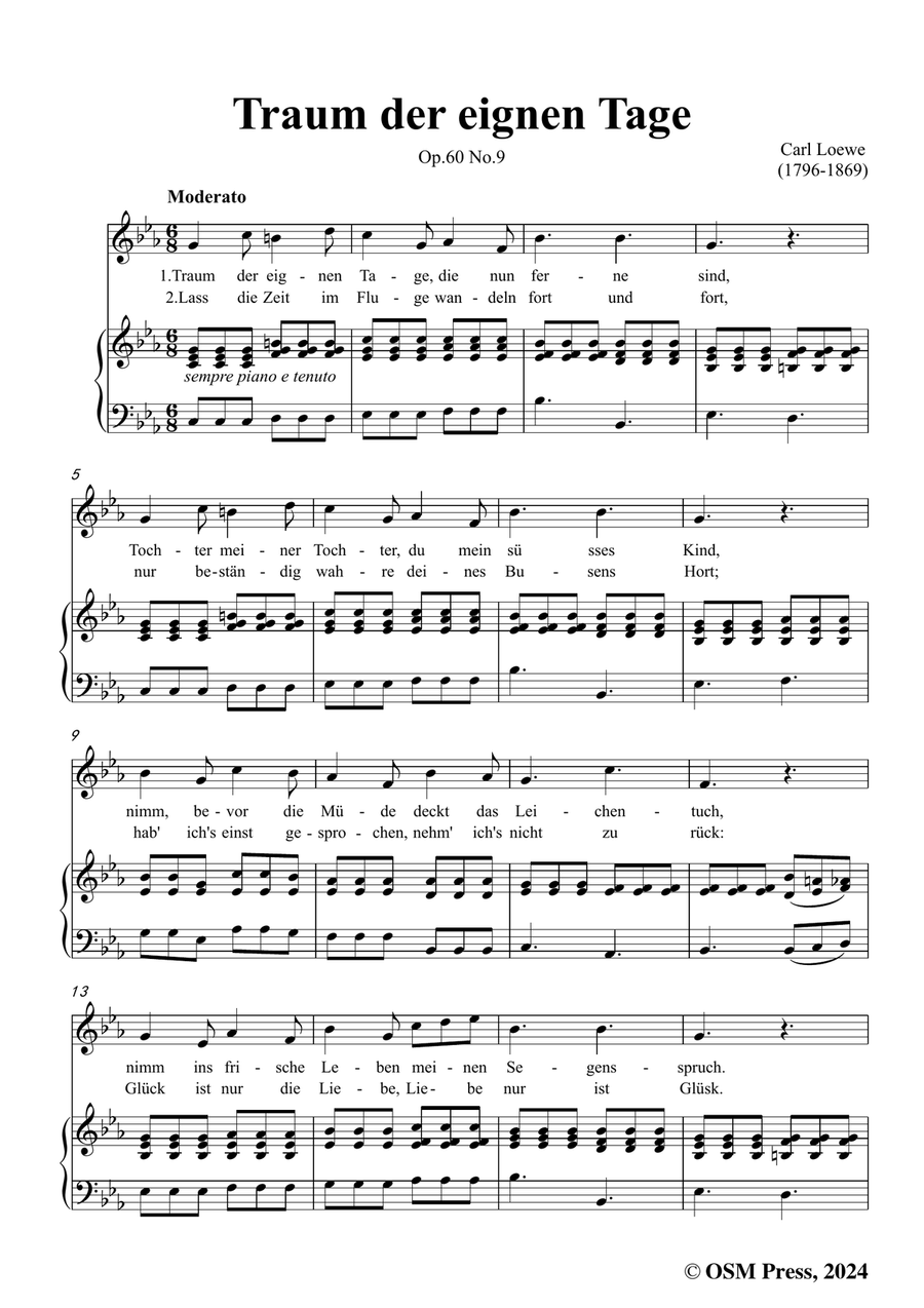 C. Loewe-Traum der eignen Tage,in c minor Piano, Vocal scores gallery preview page 3