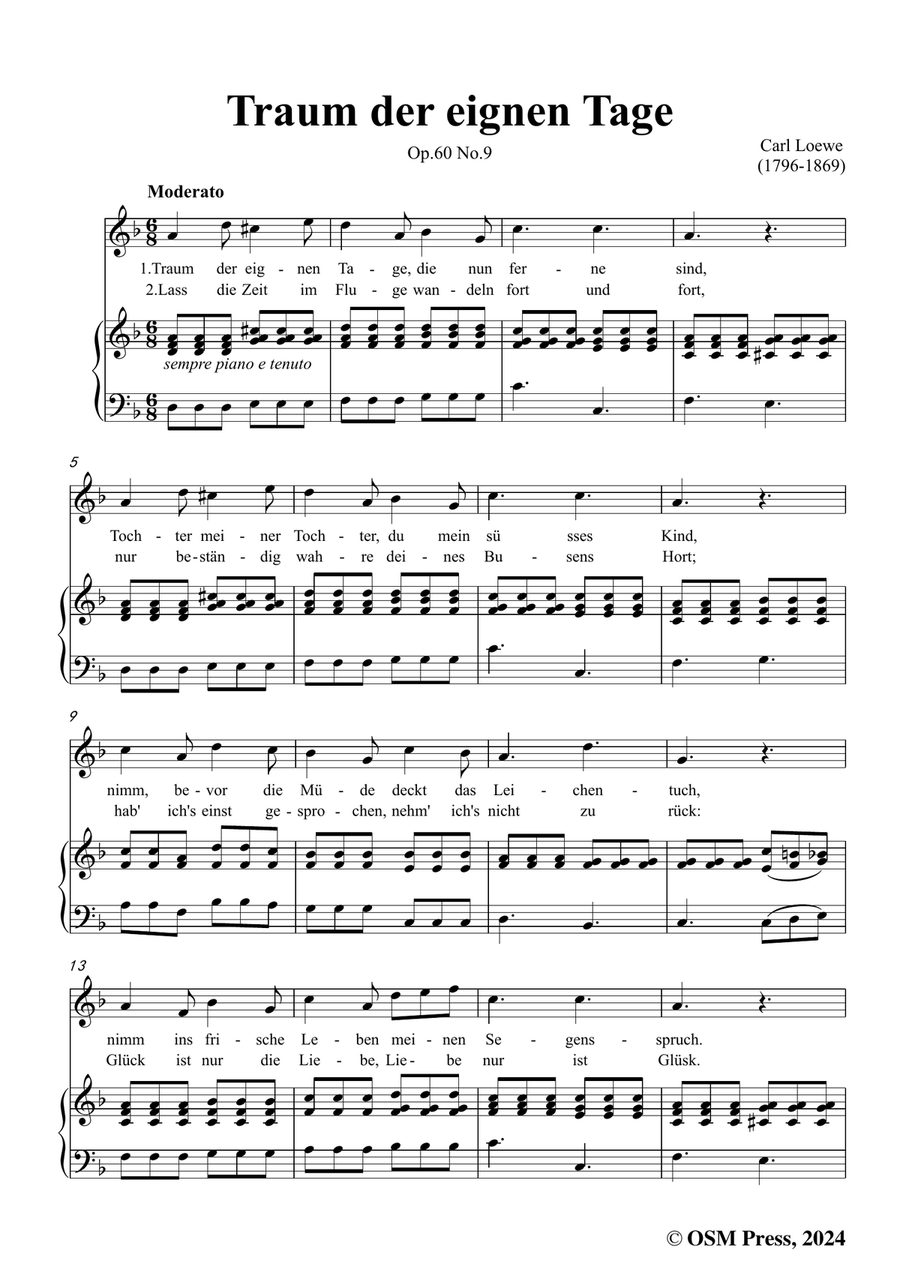 C. Loewe-Traum der eignen Tage,in d minor Piano, Vocal scores gallery preview page 3