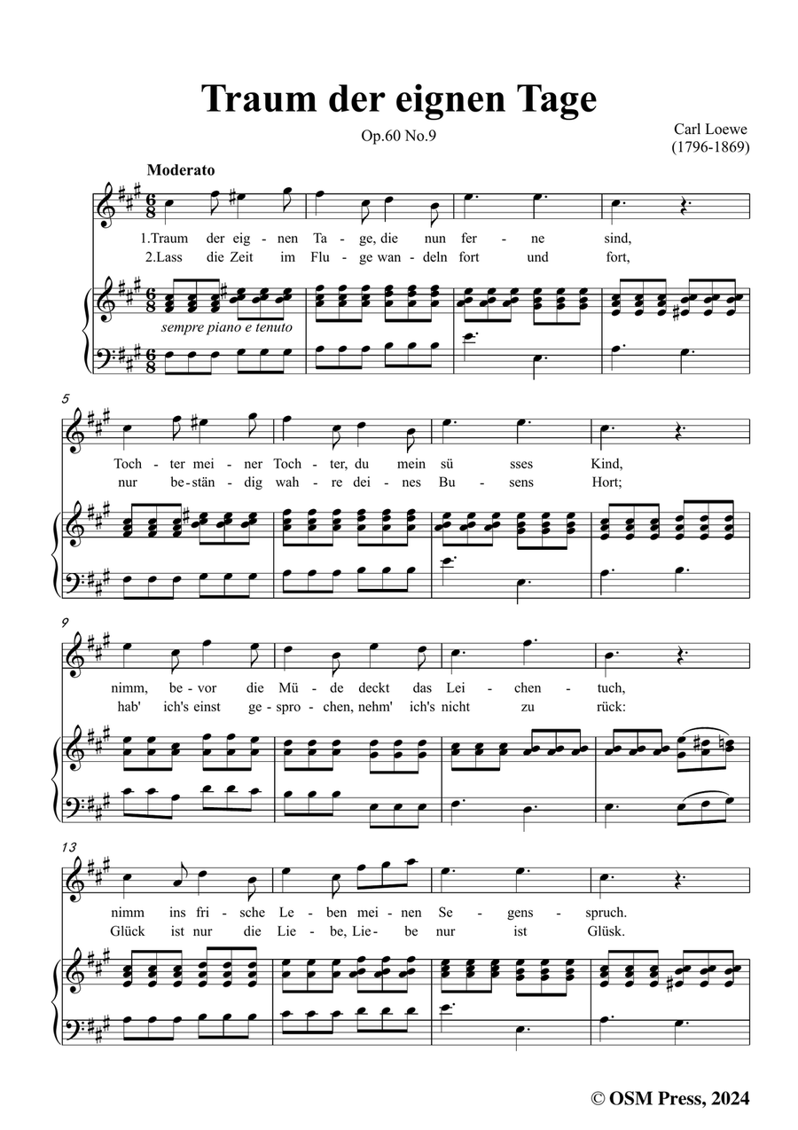 C. Loewe-Traum der eignen Tage,in f sharp minor Piano, Vocal scores gallery preview page 3