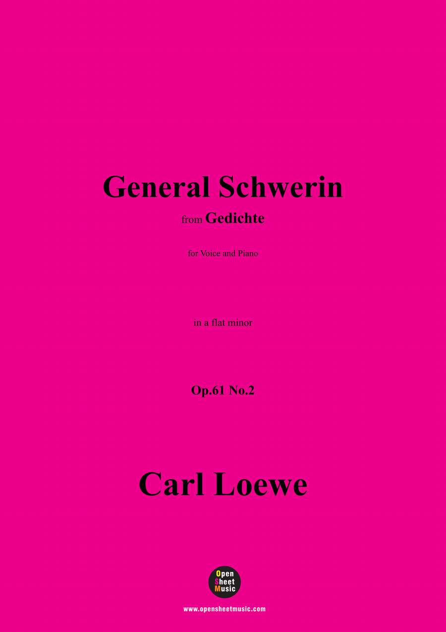 C. Loewe-General Schwerin,in a flat minor Piano, Vocal scores gallery preview page 1