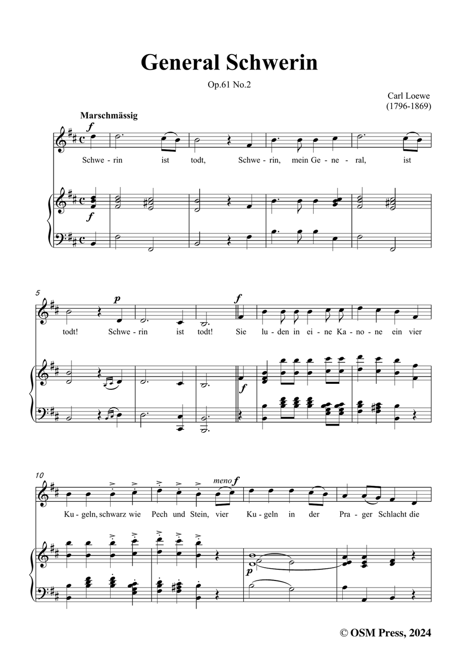 C. Loewe-General Schwerin,in b minor Piano, Vocal scores gallery preview page 3