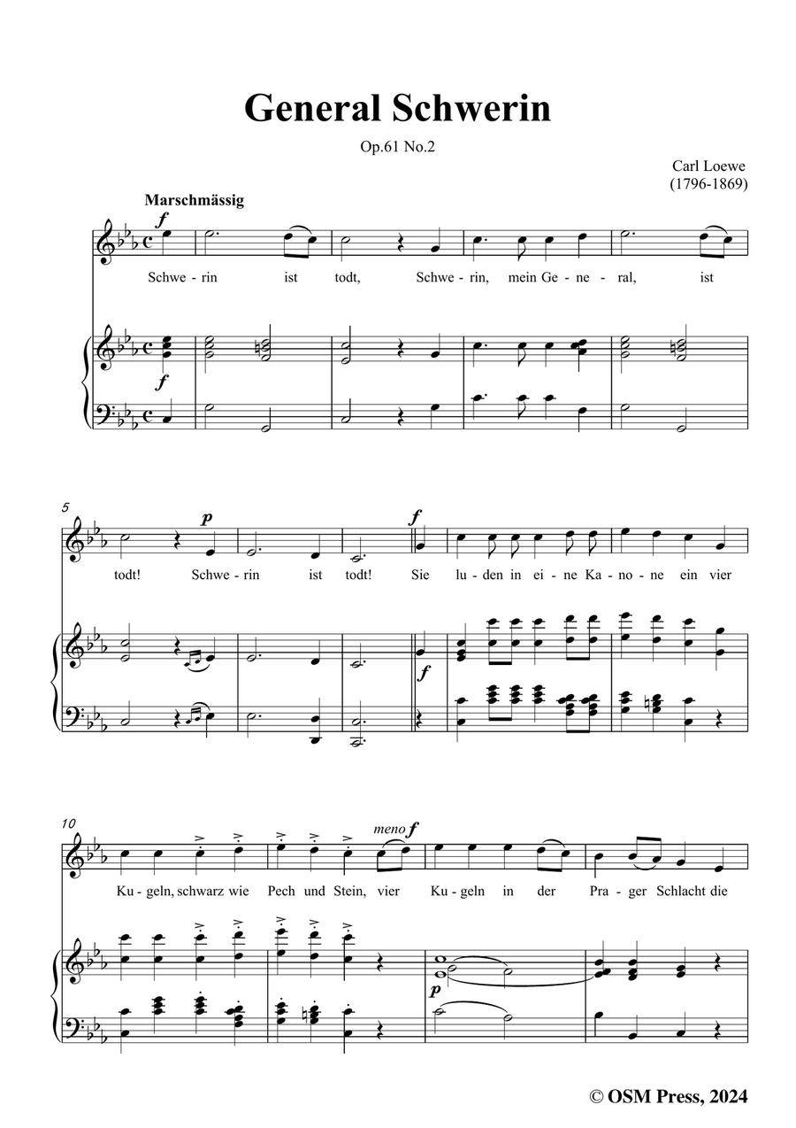 C. Loewe-General Schwerin,in c minor Piano, Vocal scores gallery preview page 3