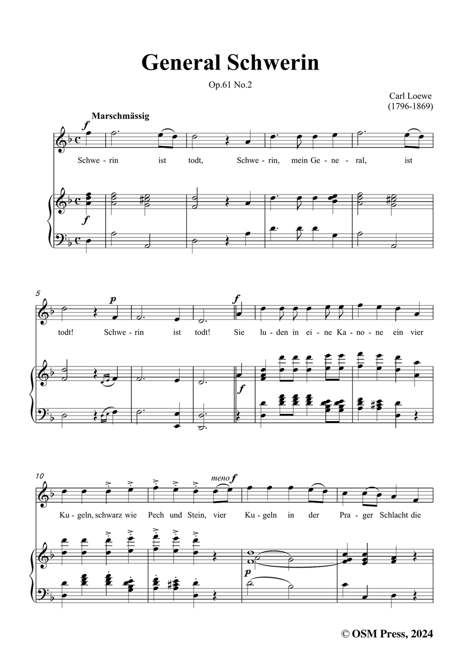 C. Loewe-General Schwerin,in d minor Piano, Vocal scores gallery preview page 3