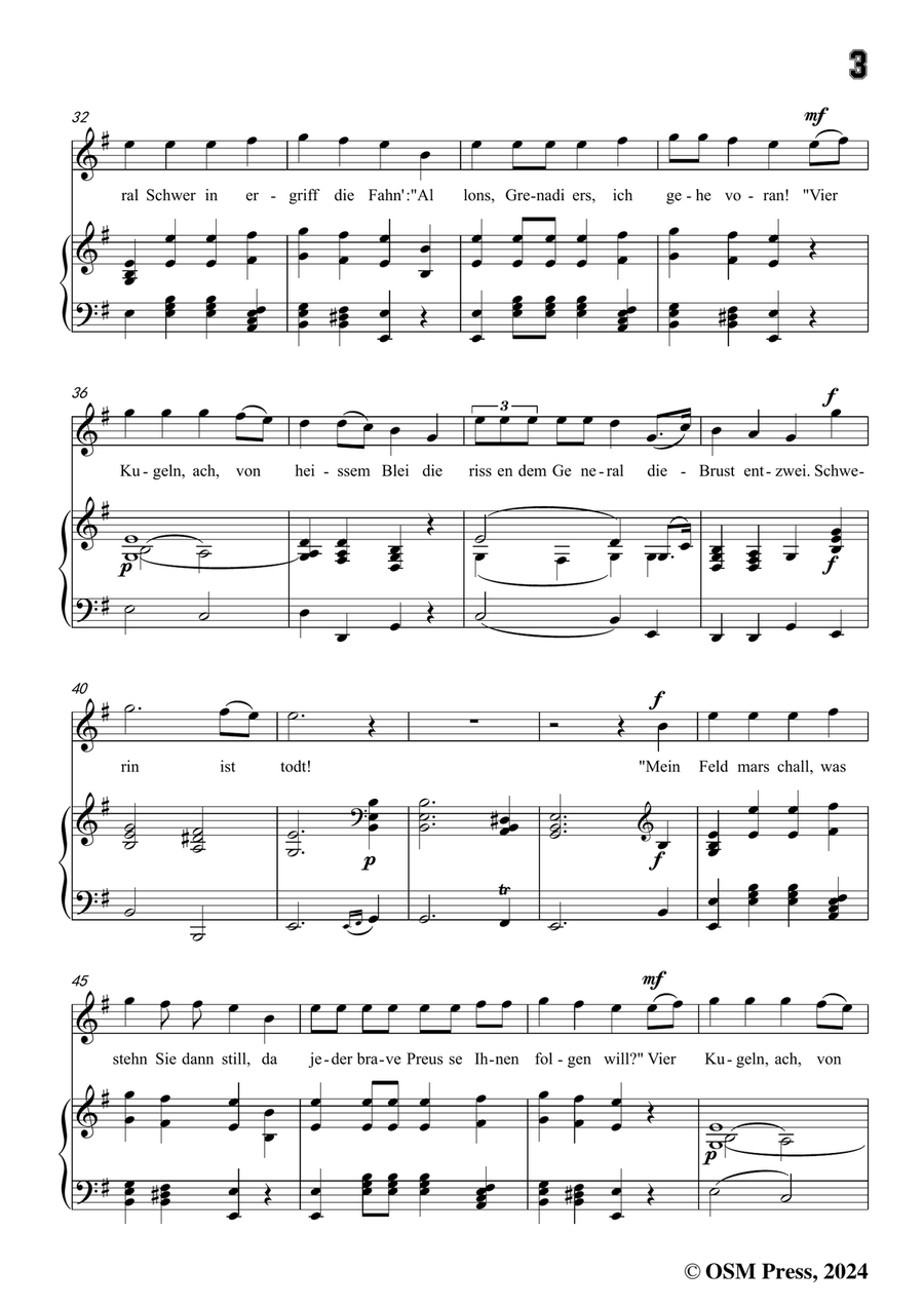 C. Loewe-General Schwerin,in e minor Piano, Vocal scores gallery preview page 5