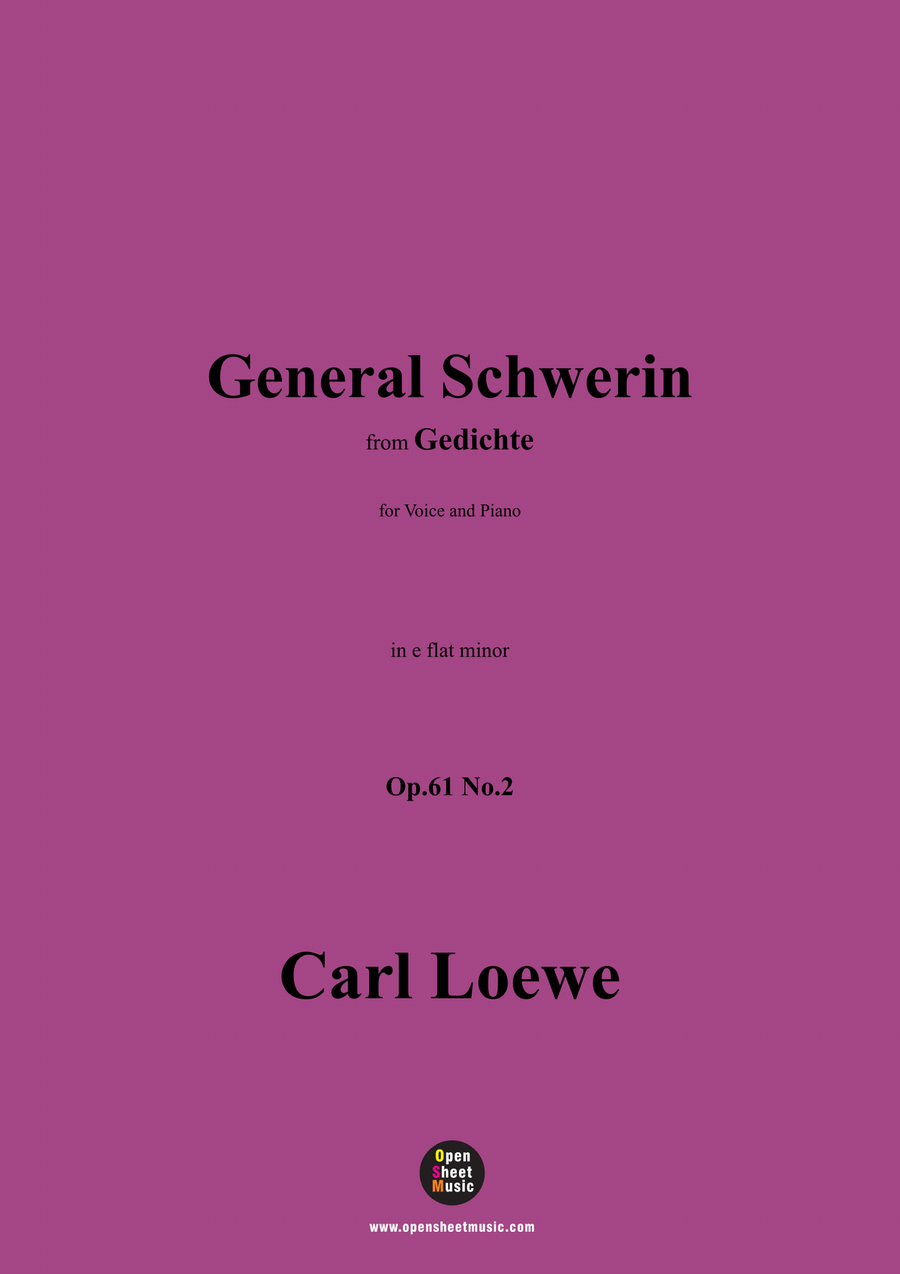 C. Loewe-General Schwerin,in e flat minor Piano, Vocal scores gallery preview page 1