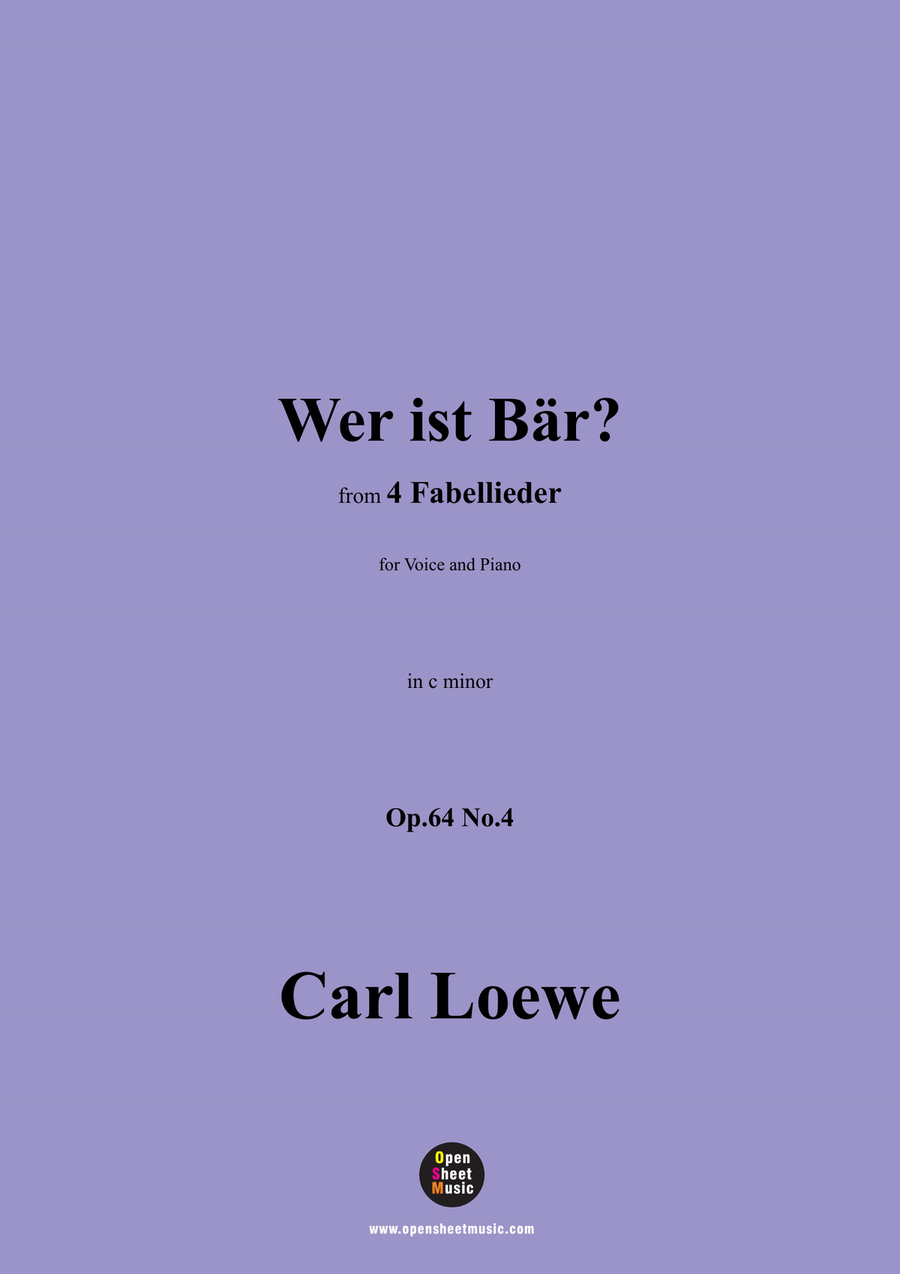 C. Loewe-Wer ist Bär?,in c minor Piano, Vocal scores gallery preview page 1