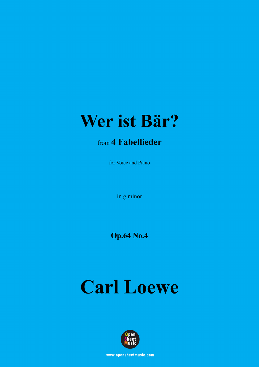 C. Loewe-Wer ist Bär?,in g minor Piano, Vocal scores gallery preview page 1