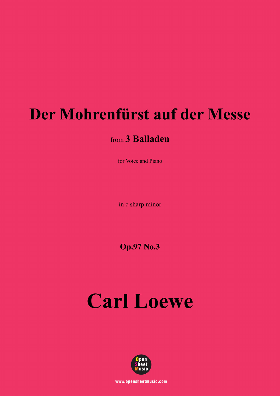 C. Loewe-Der Mohrenfürst auf der Messe,in c sharp minor Piano, Vocal scores gallery preview page 1