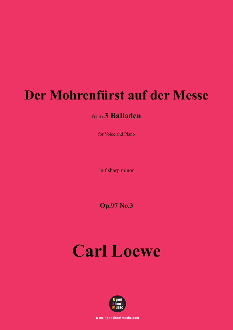 C. Loewe-Der Mohrenfürst auf der Messe,in f sharp minor Piano, Vocal scores gallery preview page 1