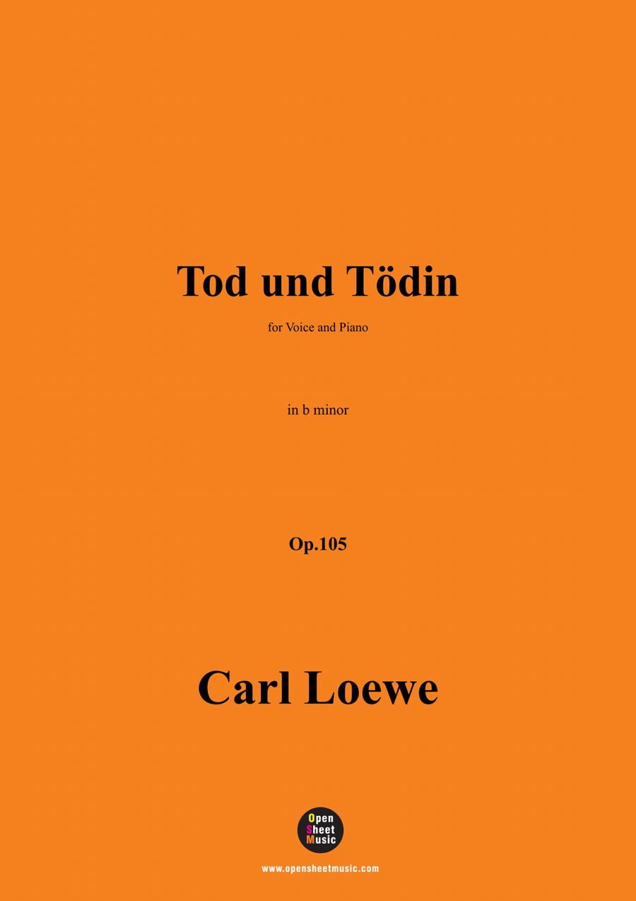 C. Loewe-Tod und Tödin,in b minor Piano, Vocal scores gallery preview page 1