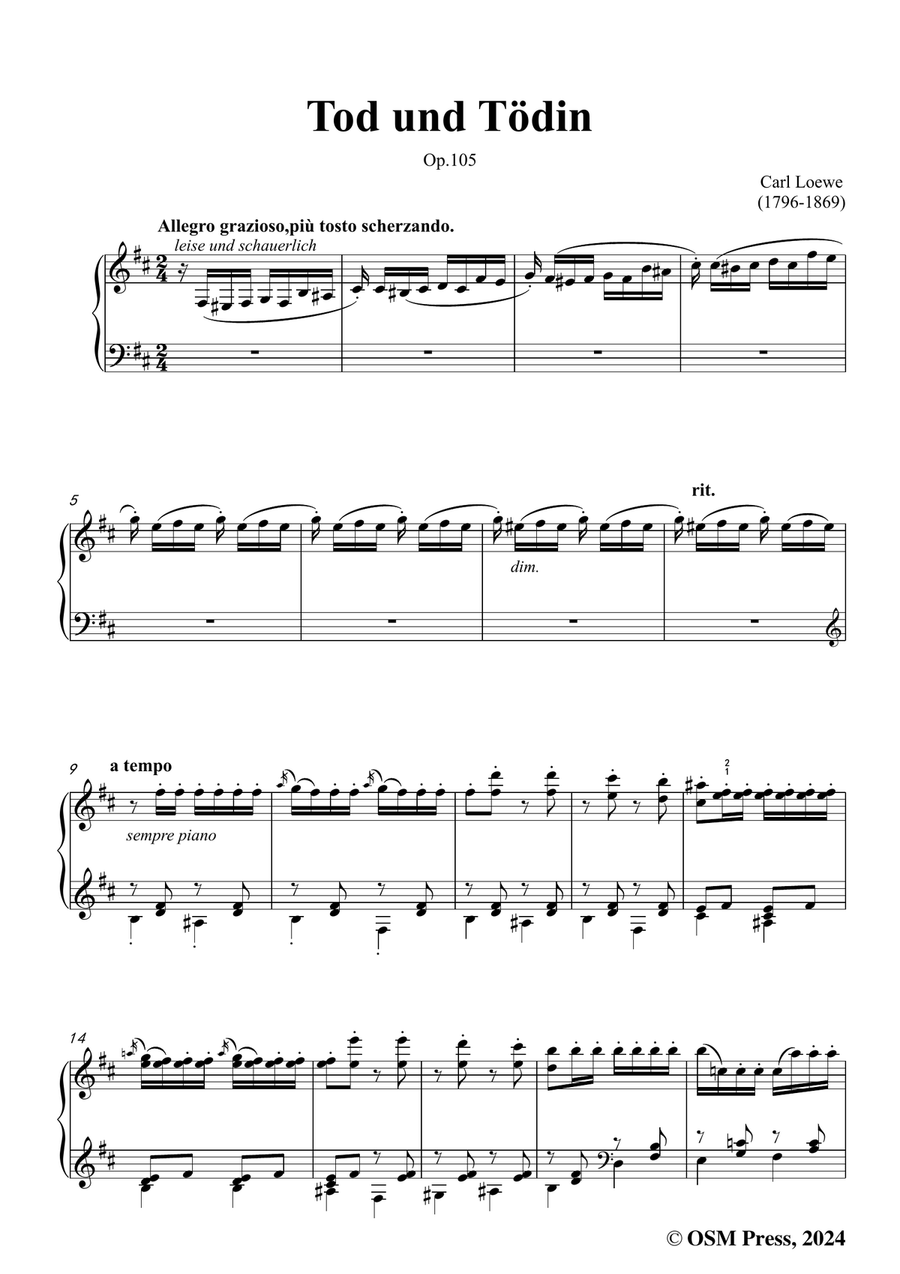 C. Loewe-Tod und Tödin,in b minor Piano, Vocal scores gallery preview page 3