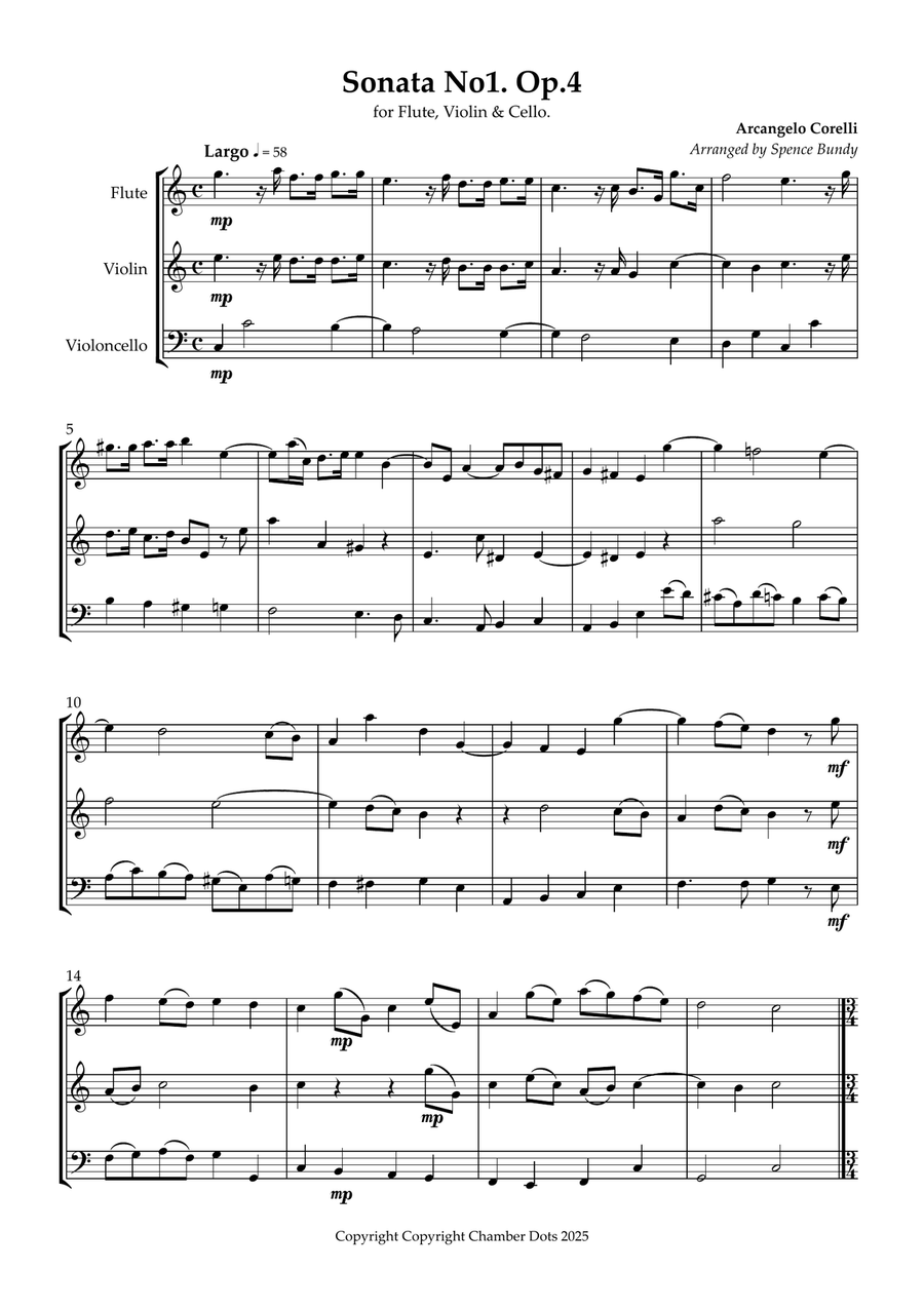 Sonata No.1 Op.4 Sonata No.1 Op.4 Small Ensemble scores gallery preview page 2