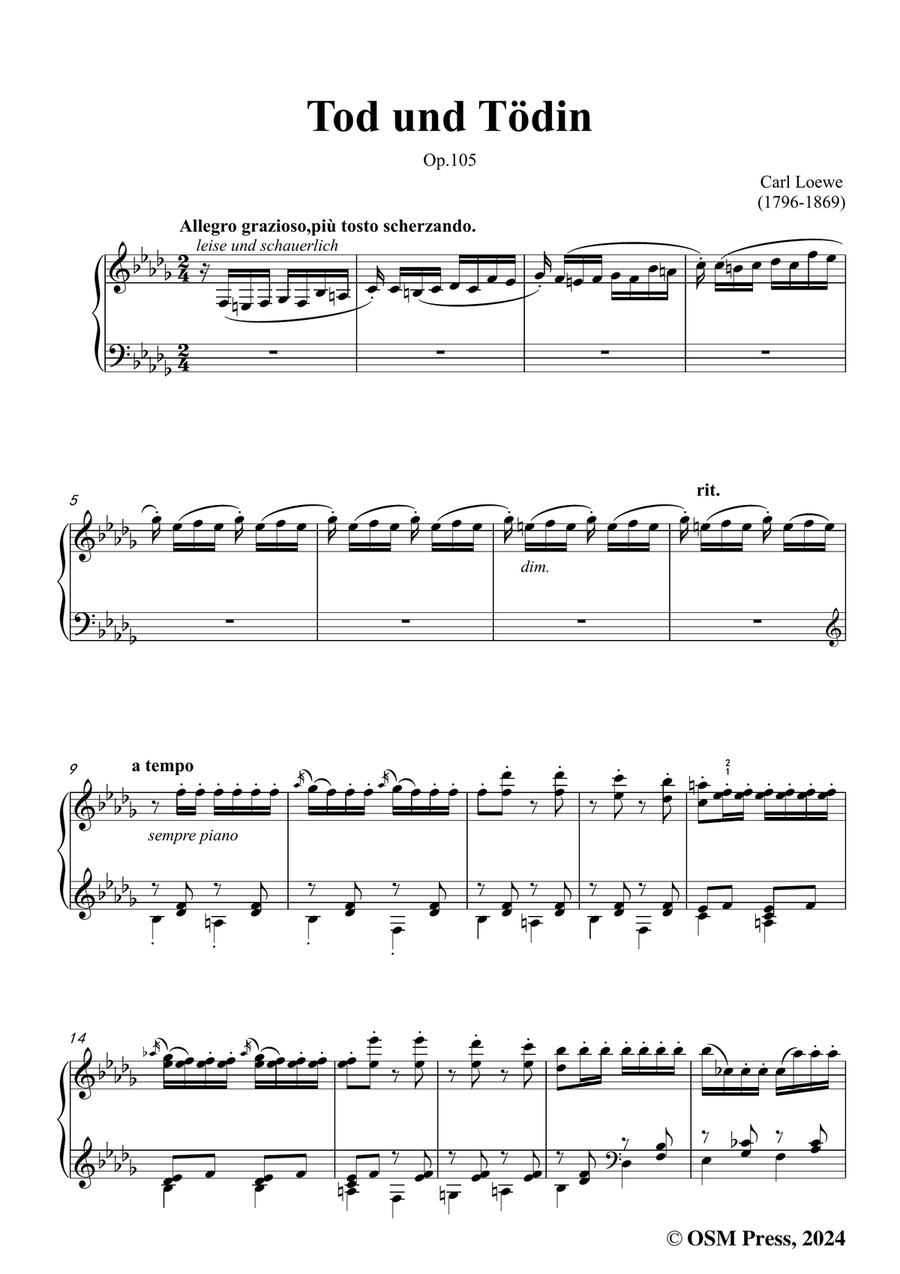 C. Loewe-Tod und Tödin,in b flat minor Piano, Vocal scores gallery preview page 3