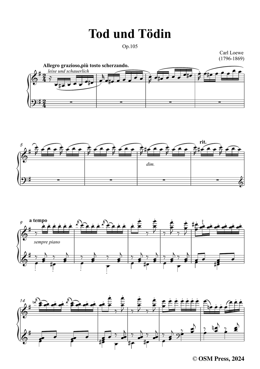 C. Loewe-Tod und Tödin,in e minor, Piano, Vocal scores gallery preview page 3