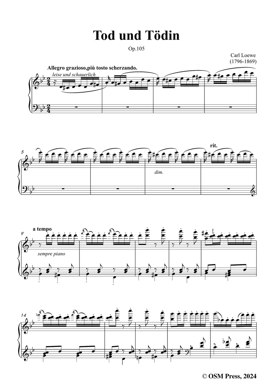C. Loewe-Tod und Tödin,in g minor Piano, Vocal scores gallery preview page 3