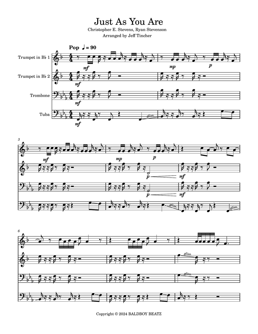 Just As You Are Brass Quartet scores gallery preview page 2
