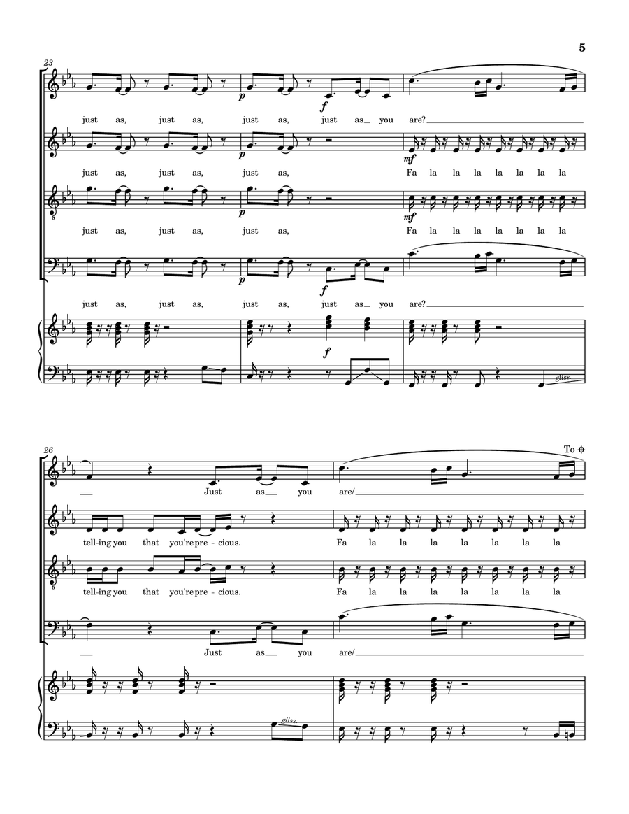 Just As You Are Just As You Are 4-Part scores gallery preview page 6