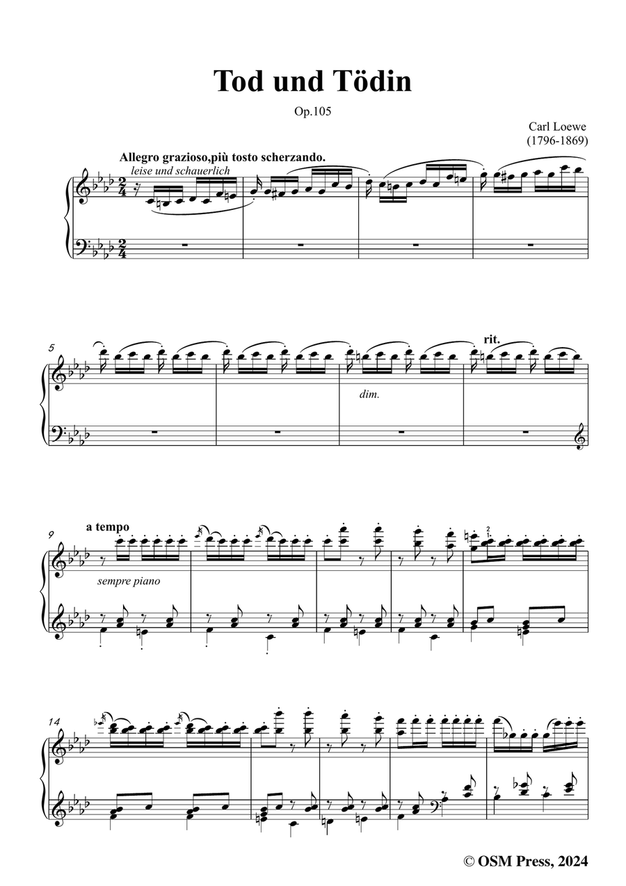 C. Loewe-Tod und Tödin,in f minor Piano, Vocal scores gallery preview page 3