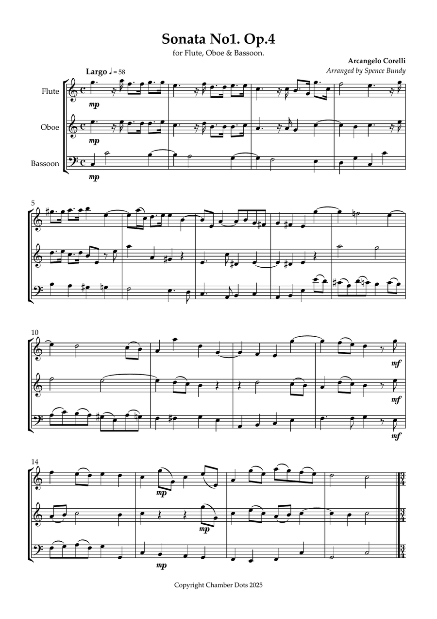 Sonata No.1 Op.4 Sonata No.1 Op.4 Woodwind Trio scores gallery preview page 2