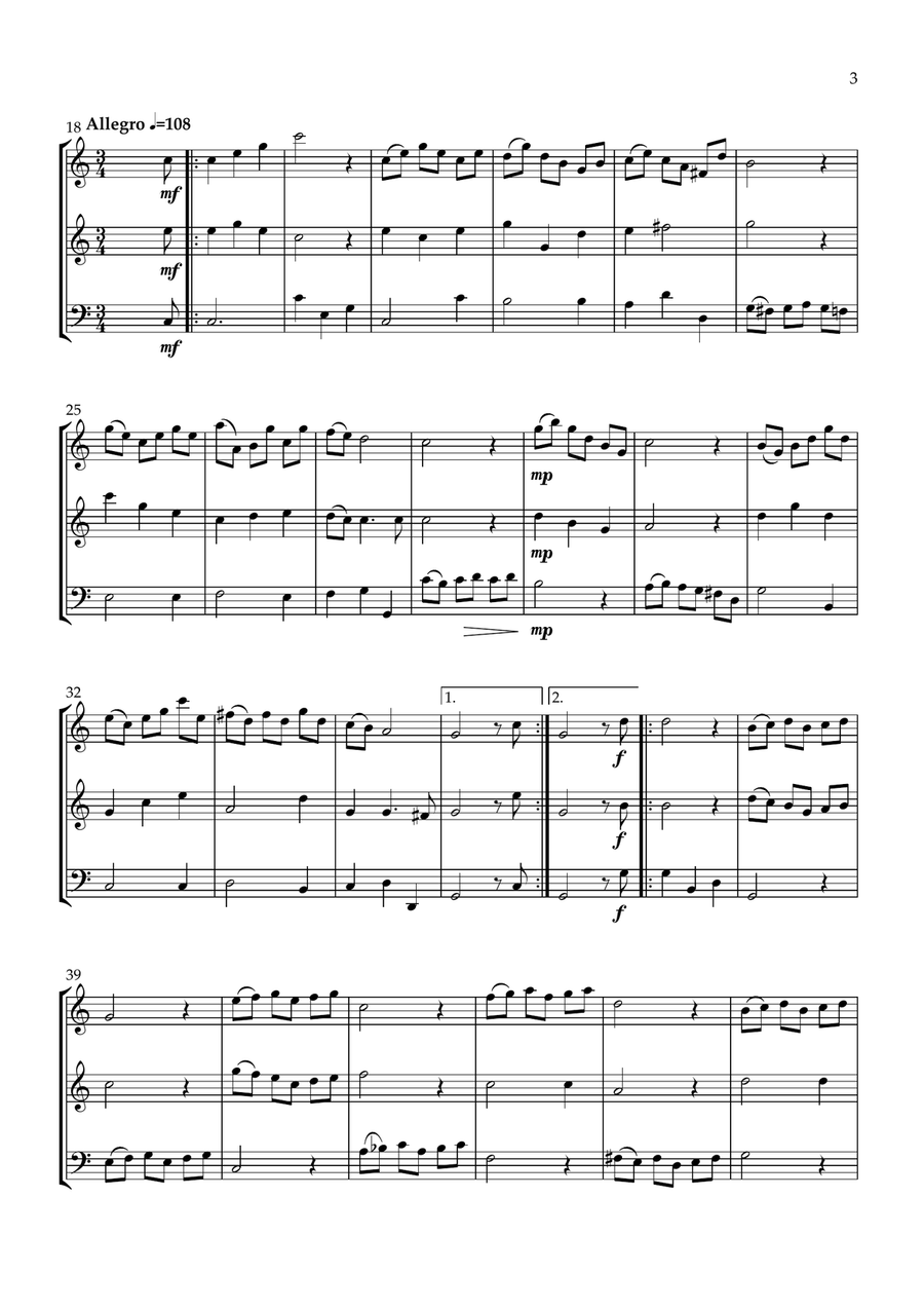 Sonata No.1 Op.4 Sonata No.1 Op.4 Woodwind Trio scores gallery preview page 3