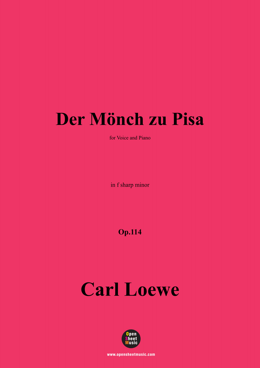 C. Loewe-Der Monch zu Pisa,in f sharp minor Piano, Vocal scores gallery preview page 1