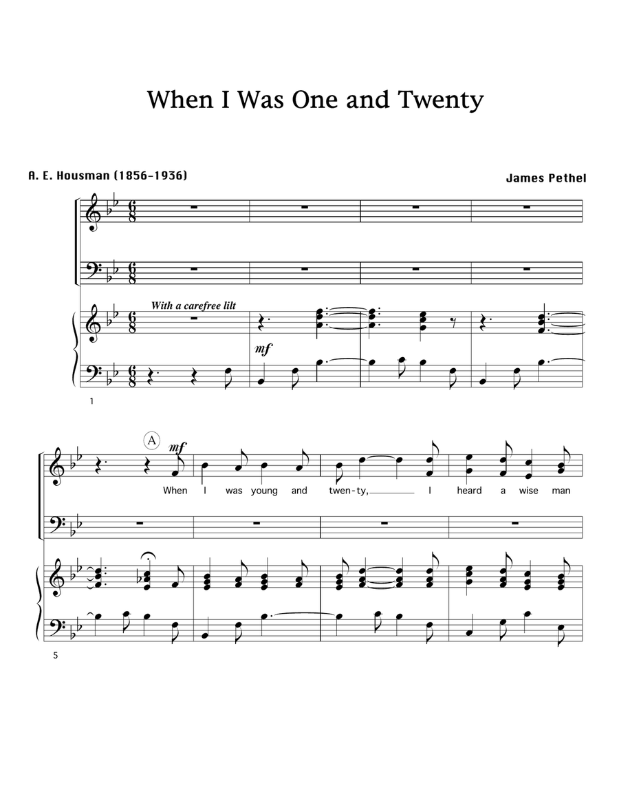 When I Was Young And Twenty 4-Part scores gallery preview page 1