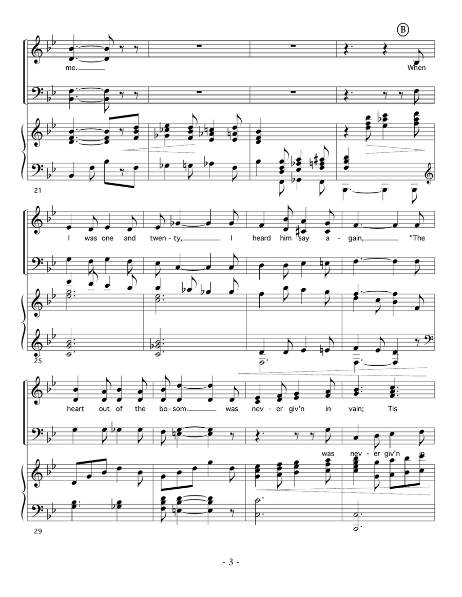 When I Was Young And Twenty 4-Part scores gallery preview page 3