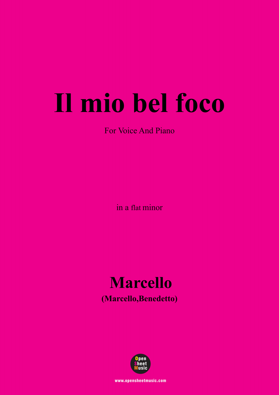 B. Marcello-Il mio bel foco,in a flat minor Piano, Vocal scores gallery preview page 1